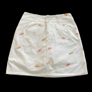NWOT Chadwick’s White Cotton Cargo Skirt Skort Women’s 8 Quirky Fun Flip Flops